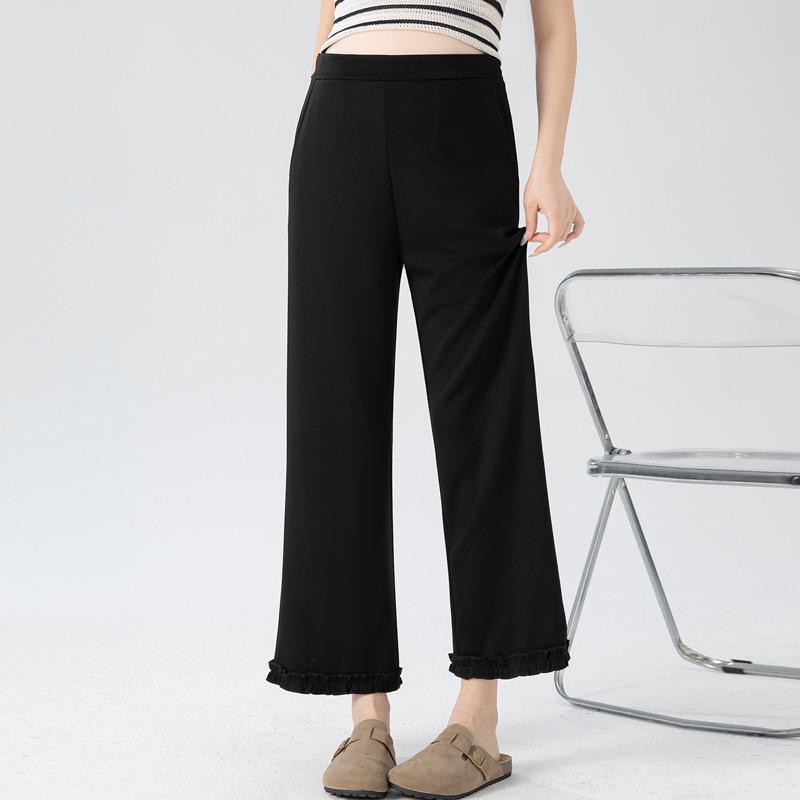 Spring/Summer 2026 Slimming Black Lace Maternity Pants for Petite Women Large