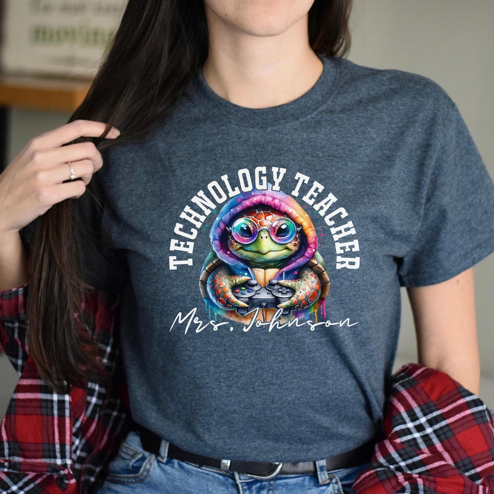 Technology teacher funny Personalized Unisex T-shirt Custom computer science Bla XL