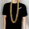 Plastic Big Chunky Chain Necklace 90s Hip Hop Gold Costume Necklace Photography Props Rapper Hip Hop Accessory Jewelry