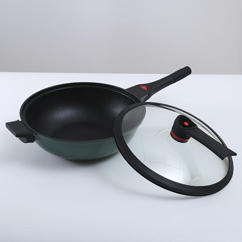Triceratops Maifan Stone Non-stick Wok with Detachable Handle