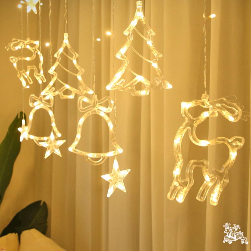 AC 110V Christmas Tree Deer Bells String Lights Fairy Lights Outdoor Decoration