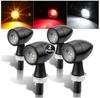 2 Pair Mini Bullet Aluminum Motorcycle Led Turn Signals 12V Brake light DRL Lamp Amber White Red Flashing Light