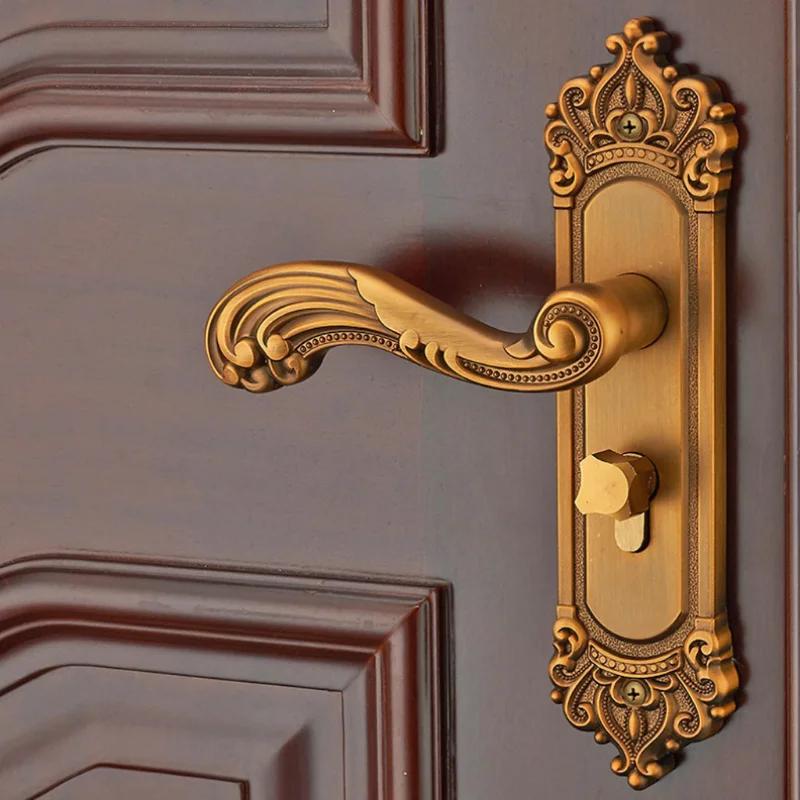 Rod Type Door Handle with Three Keys, Used for Vintage Interior Door Latches In Offices or Front Doors Door Handles