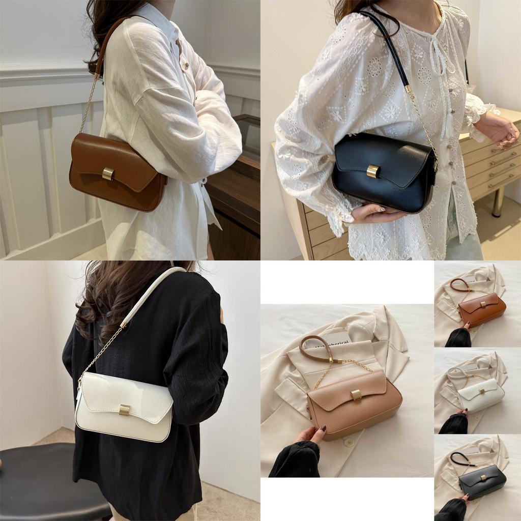 Elegant Pu Leather Chain Shoulder Bag For Women Trendy 2024 Street Style Small Square Bag