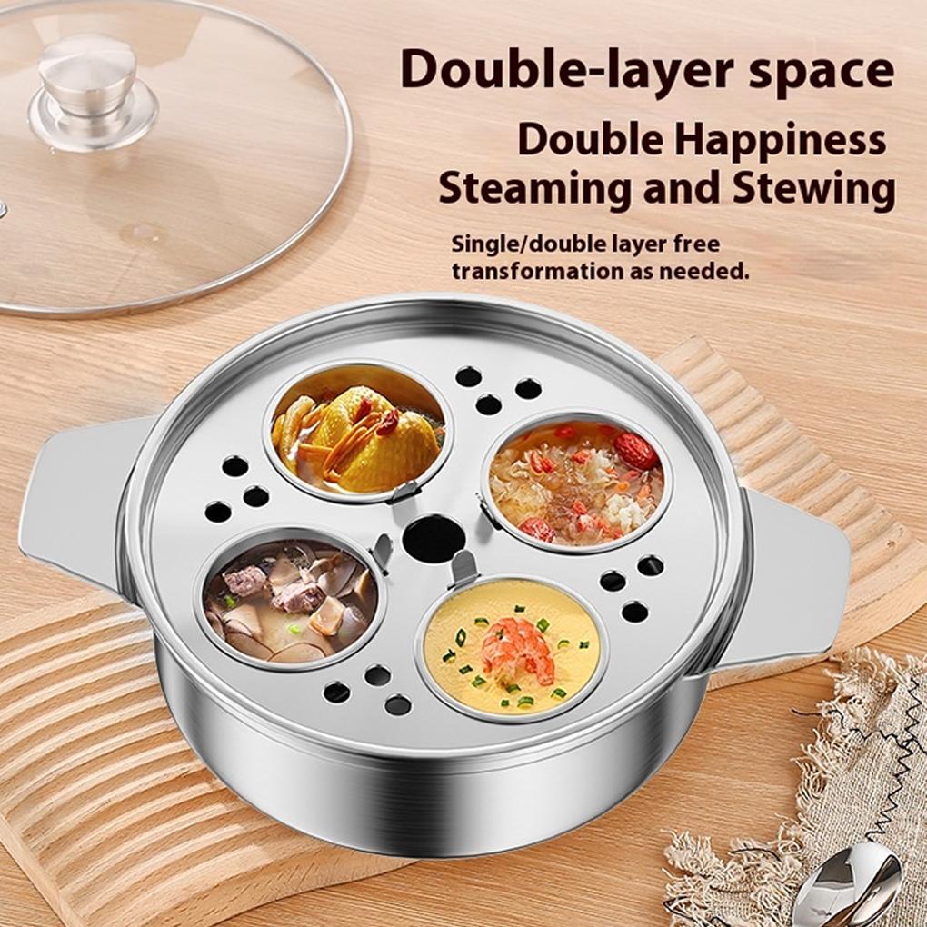 4 Cup Poached Egg Maker Stainless Steel Pan For Kitchen Breakfast Egg Poacher Stainless Steel