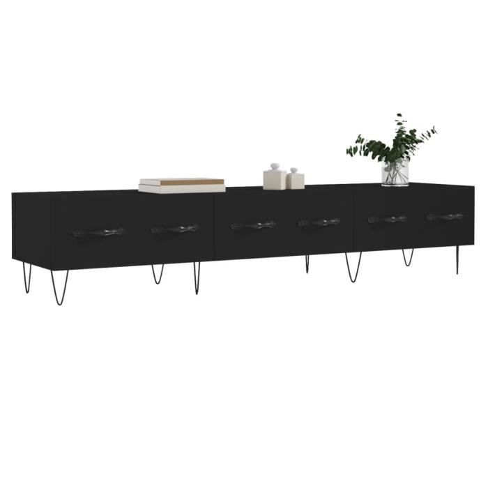 VidaXL Meuble TV noir 150x36x30 cm bois d'ingénierie 829149