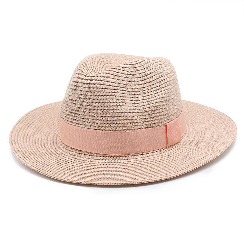 Unisex Summer Panama Sun Hat - Fashionable Straw Braid Fedora for Outdoor and Beach Wear.