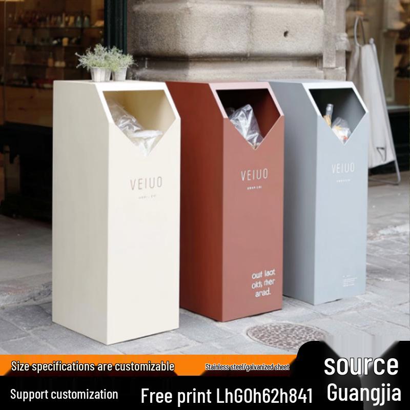 Large Stainless Steel Outdoor Sorting Trash Can for Parks and Commercial Spaces