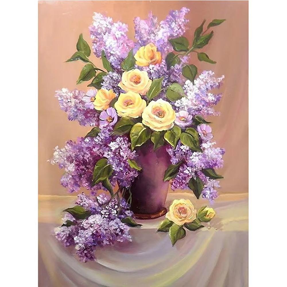 DIY Diamond Painting Flowers Cross Stitch Kit Mosaic Art Diamond Painting Full Circle Diamond Home Decoration