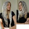 Solid Color Hijab Scarf Embroidered Floral Embroidery Shawl New Lace Bandana