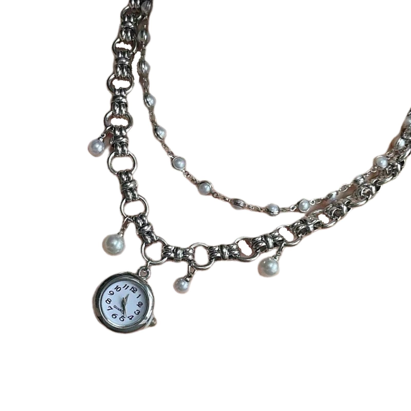 

Stylish Movable Tassels Design Imitation Pearls Necklace Lightweight Alloy Jewelry Perfect For Outfit Accessories