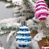 6Pcs/Box Painted Cedar Christmas Tree Ornament Plastic Christmas Decorations