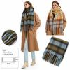 Tassel Fringe Plaid Wrap Soft Knit Long Scarf Elegant Winter Scarf  For Unisex