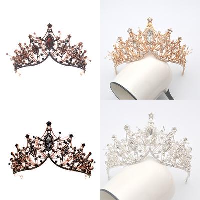 Bridal Headdress Retro Horse Eye Crystal Crown Adult Elegant Wedding Crown Birthday Gift Wedding Accessories