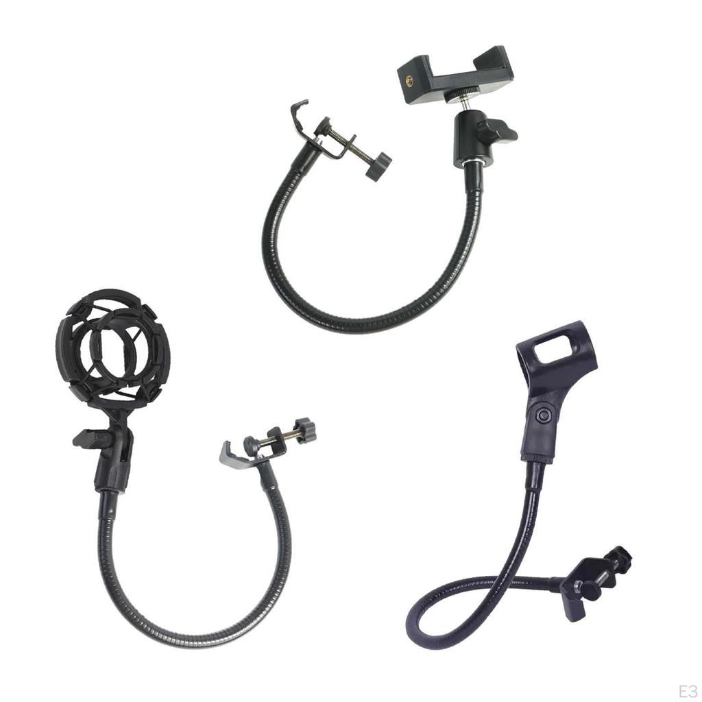 Desktop Mic Stand Phone with Clamp Microphone Arm for Home KTV Speech Radio Broadcasting