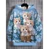 Girls Clothes Hoodies for Kids Cute Cartoon Cat Printed Hoodie Spring Autumn Casual Tops Fashion Sweatshirt Children's Clothing