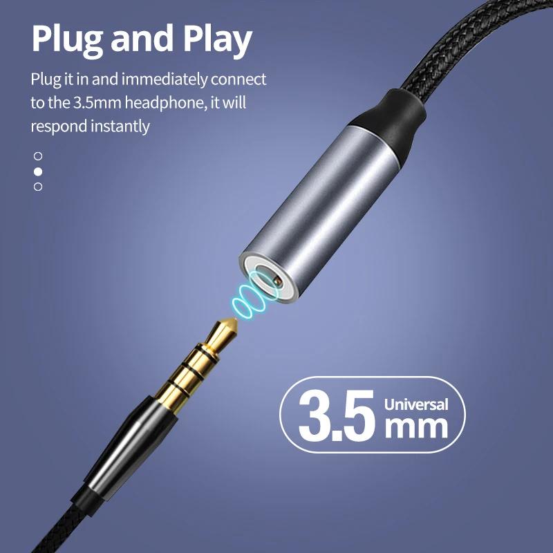 USB Type C To 3.5mm AUX Adapter Cable USB C To 3.5mm Female Headphone Jack Adapter For iPhone 17 16 15 Huawei Xiaomi