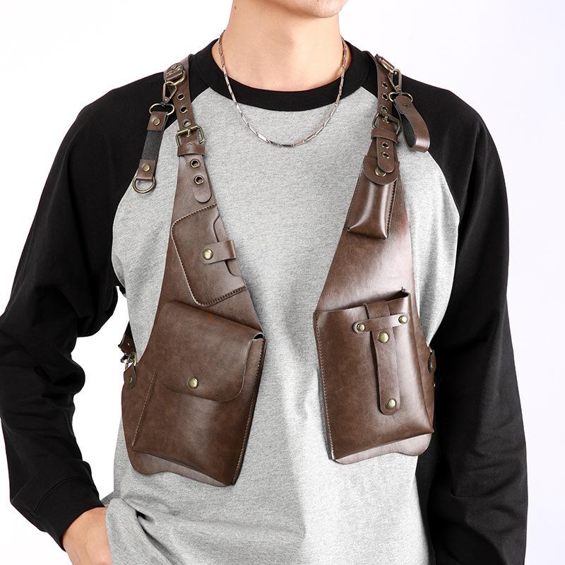 Borsa a Gilet Multiuso da Uomo da Portare a Tracolla sotto l'Ascella - per Esterno, Monospalla e Porta Telefono