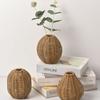 Moderne Schlichte Handgewebte Vase Rattan-Imitation Exquisite Blumenvase Neuheit Wohnakzent für Kunstsammlung Schreibtischdekoration