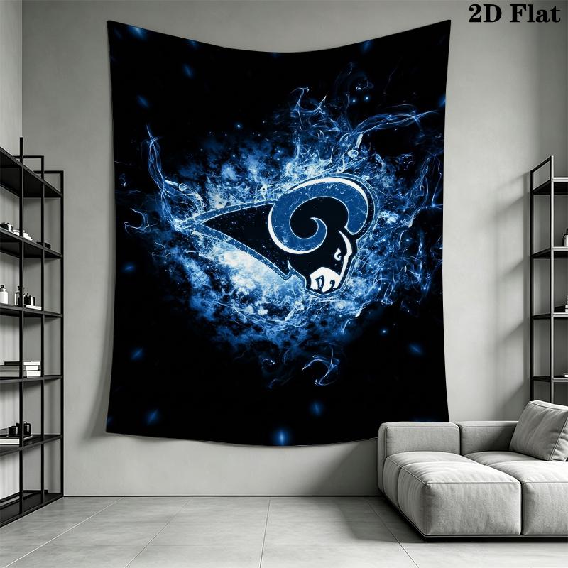 Los Angeles Rams Wall Tapestry Aesthetic Wall Hanging Printed Fabric Blanket Decorative Tapestries for Bedroom Living Room Home Decor