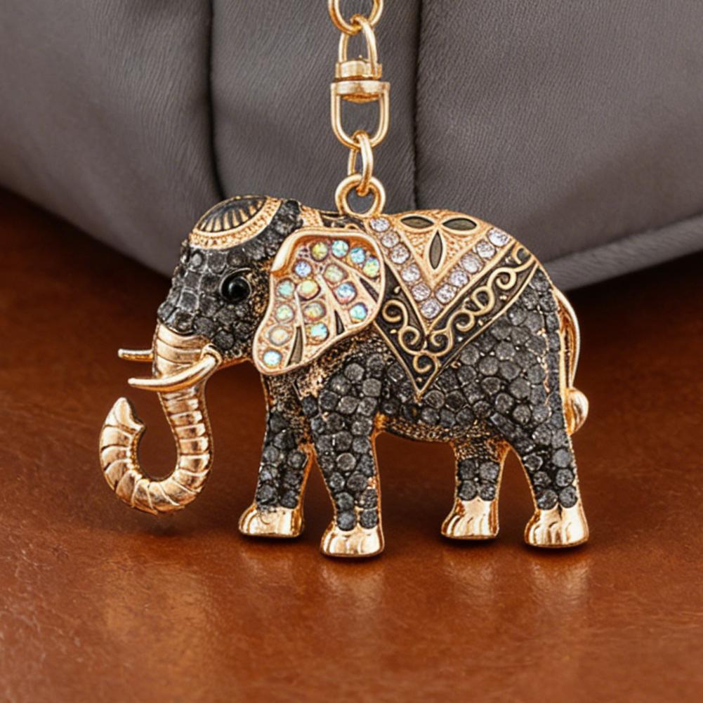 Neujahrs Glücksbringer Funkelnde Strasssteine Elefant Schlüsselanhänger Tasche Anhänger Valentinstag Und Weihnachtsdekoration Schlüsselanhänger