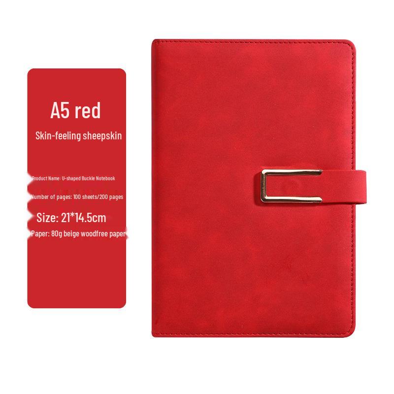 A5 Soft Sheepskin Notebook with Pen Loop & Logo Customization - Thick Journal for Business Meetings