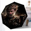1PC Black Myth: Wukong Automatic Umbrella 8 Rib Portable Folding Black Iron Frame for Outdoor, Beach, Travel, Beach Umbrella