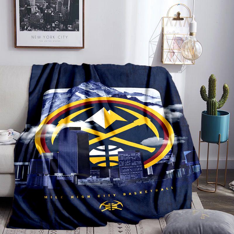 Nuggets Logo Art Blanket Lightweight Flannel Bedding Blanket Perfect for Travel, Camping, Living Rooms, Offices, Sofas, Fan Christmas Gift