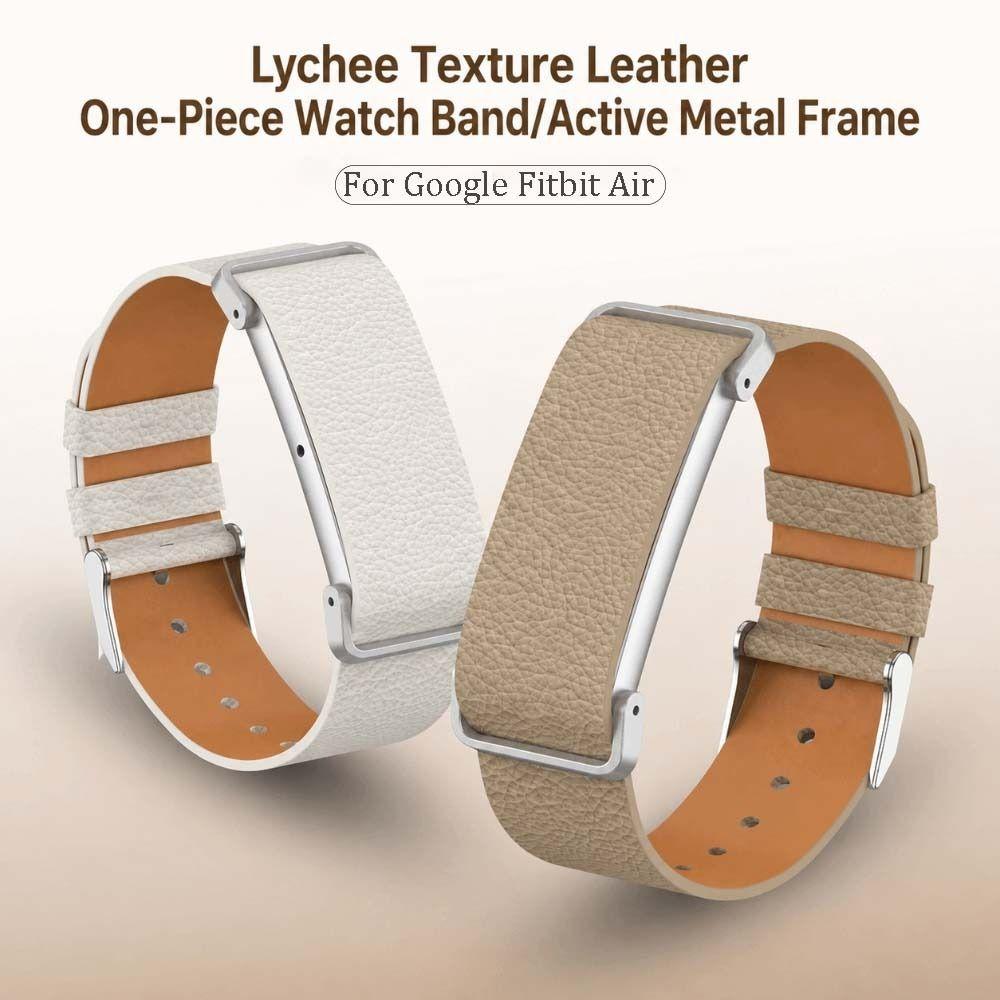 Adjustable Fitness Tracker Strap PU Leather Watch Strap for Google Fitbit Air for Men Women