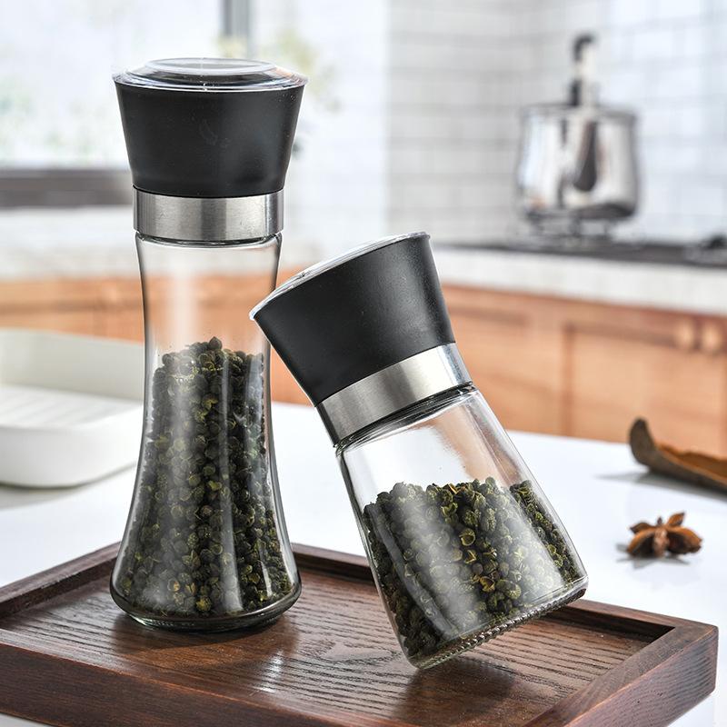 Adjustable Manual Salt Pepper Mill Seasoning Bottle Grinder Spice Grinding Containers Adjustable Mill Shakers Kitchen Gadgets