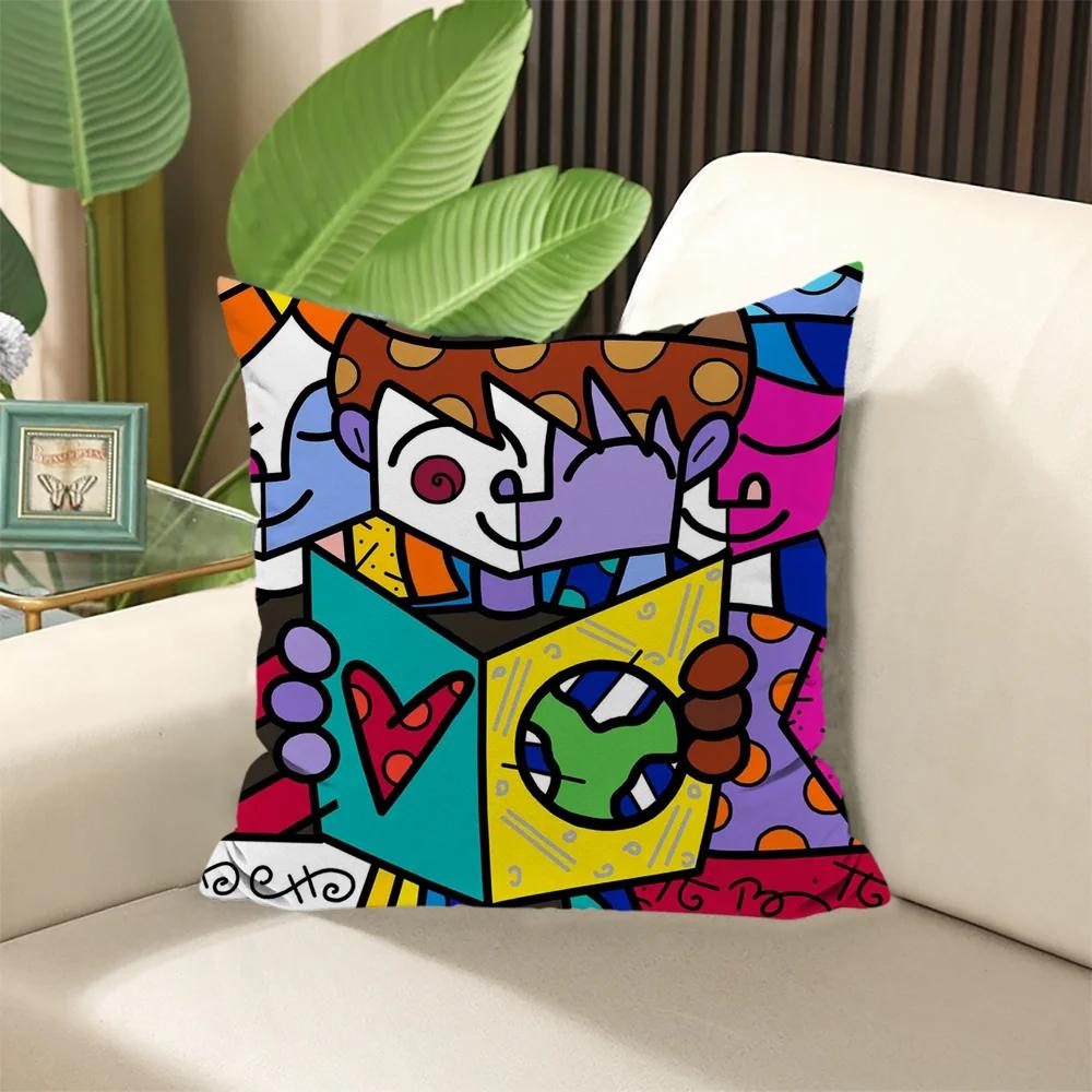 Elegant Room Cushions Covers Britto Pillow Cases Decorative Pillows for Sofa Cushion Cover × × Stuffed Sleep Home Textile