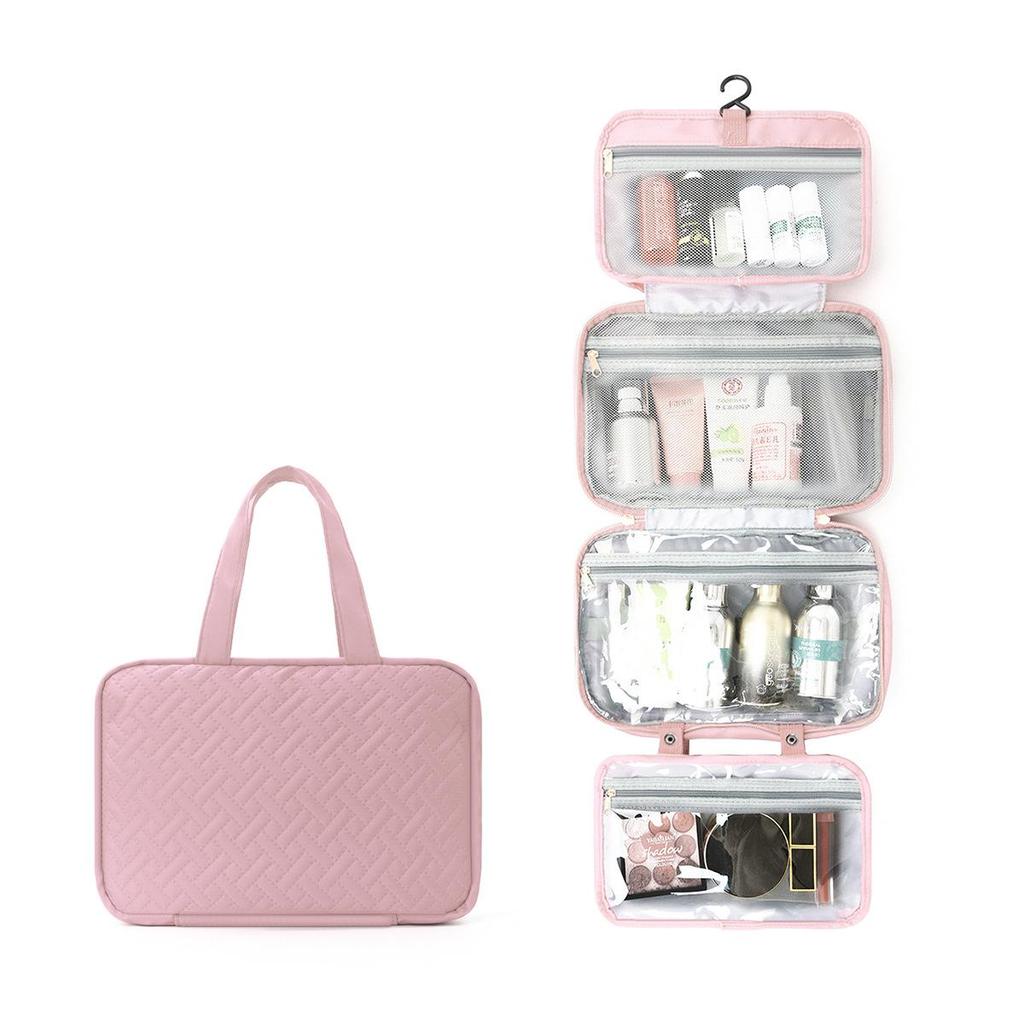 Travel-Friendly Multi-Color Hanging Toiletry & Makeup Bag with Wet and Dry Compartments