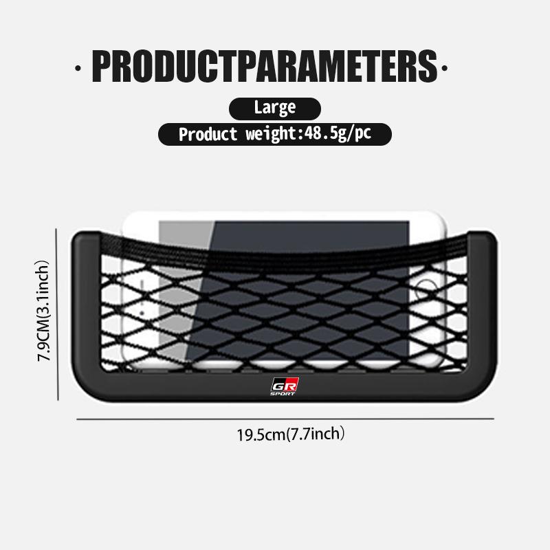 Car Storage Mesh Bag Organizer Net Pocket Sticker Trunk Storage Bag Accessories For Toyota GR MN Crown RAV4 Yaris Land Cruiser