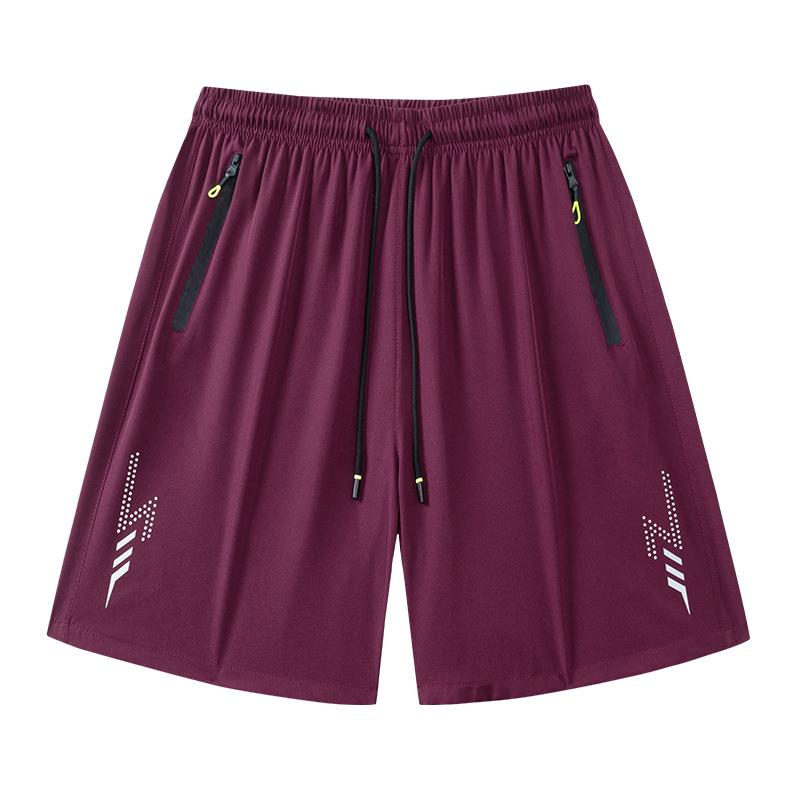 New summer quick-drying sports shorts loose lightning fitness running beach pants waterproof zipper pocket design