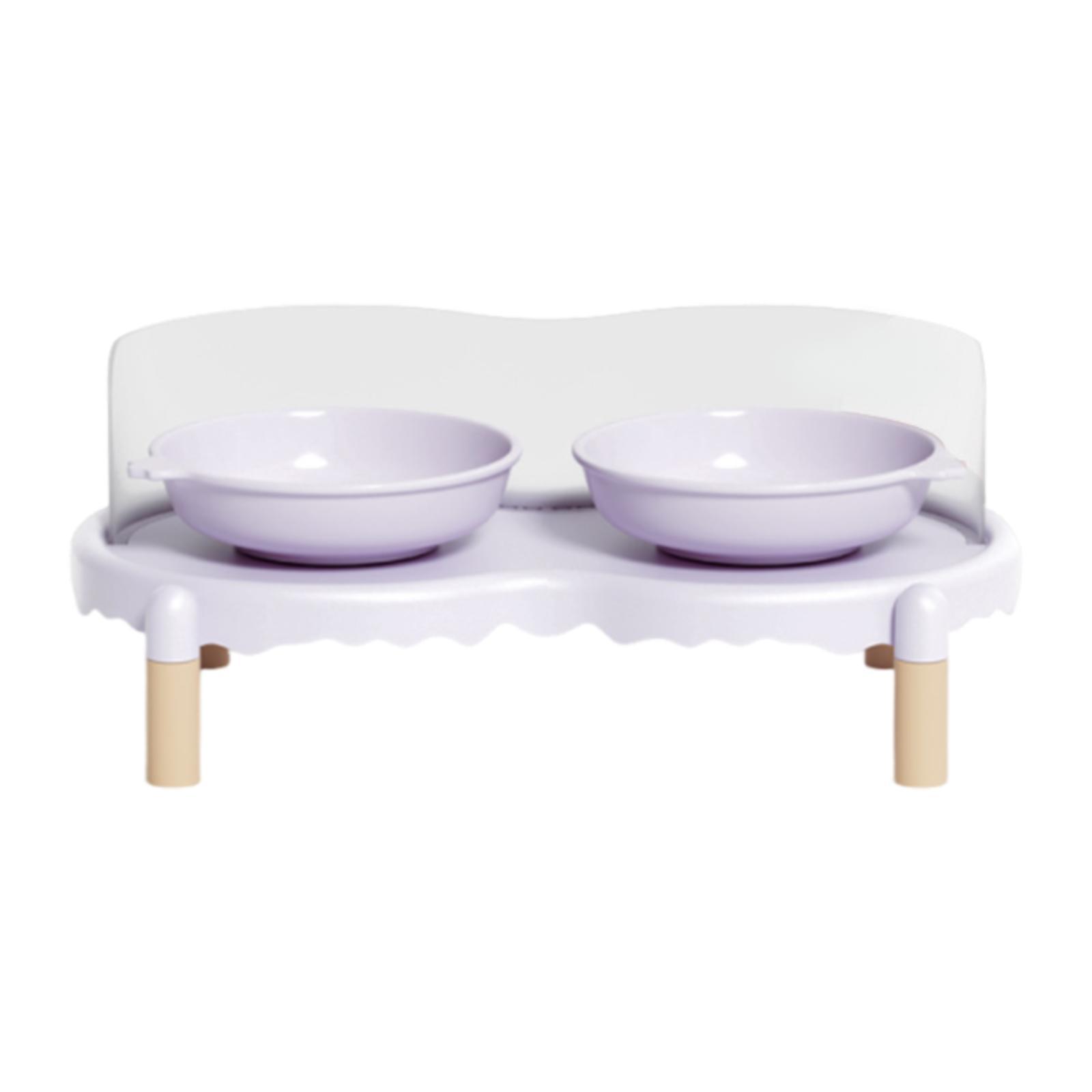 

Elevated Cat Bowls with Stand Splashproof with 2 Bowls Food and Water Bowl Set for Indoor Outdoor Travel Cats Kittens Puppies фіолетовий