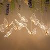 10-Head Wedding Props Crystal Luminous Butterflies Chandelier Light Detachable Hotel Stage Pendant Lamps Ceiling Hanging