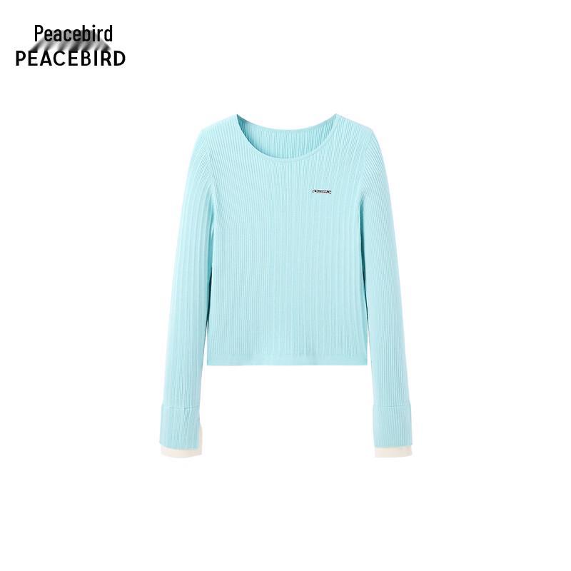 

PEACEBIRD Women s Slim Fit Round Neck Knit Sweater M