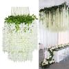 12pcs Artificial Wisteria Flowers String Hanging Garland Decor Fake Flower Outdoor Wedding Garden Arch Home Party Decoration