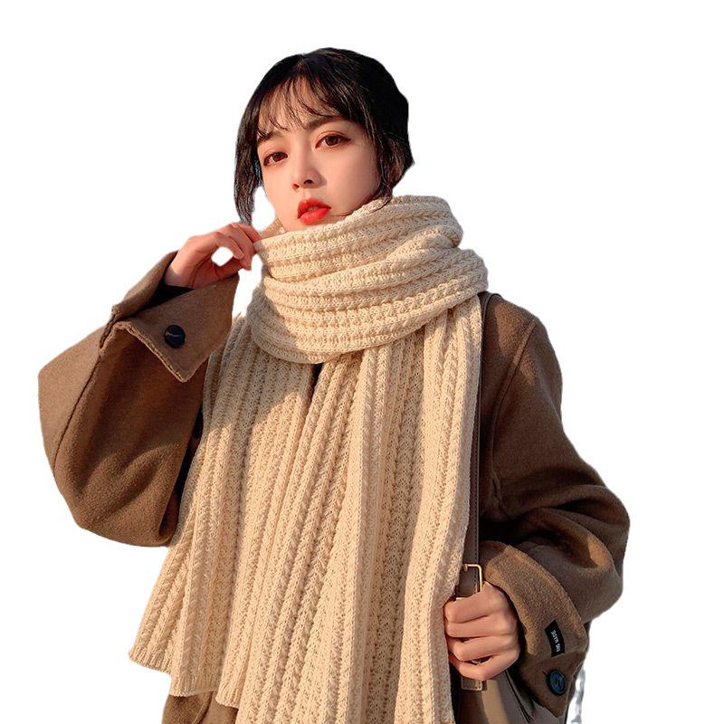 Korean Style Knitted Wool Scarf - Cozy, Cute, Versatile for Women and Couples