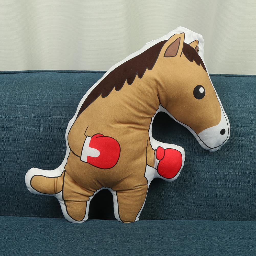 Funny Horse Cartoon Emotion Stuffed Toy Doll Stuffed Animal Pet Horse PillowBoxing Horse