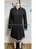 2026 Women's Casual Color Block Lapel Zipper Dress with Pockets