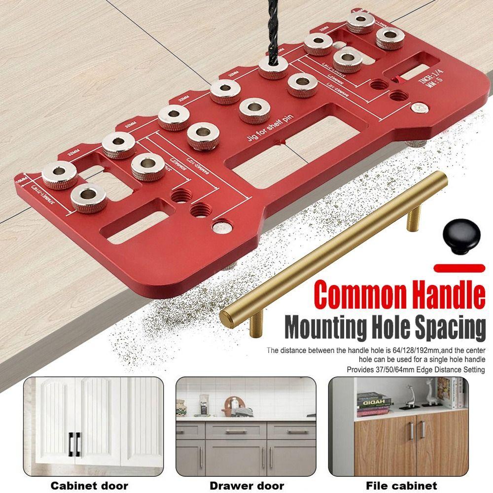 Precision Straight Hole Drilling Template Wear Resist Aluminum Pocket Hole Jig Kit  Woodworking