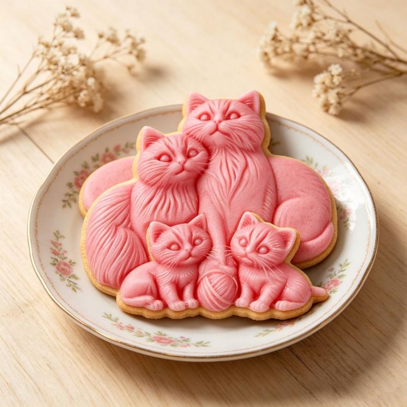 Cats Family Silicone Candle Molds Food Safe Silicone Temperature Resistant for Epoxy Resin Candle Soap Home Decoration