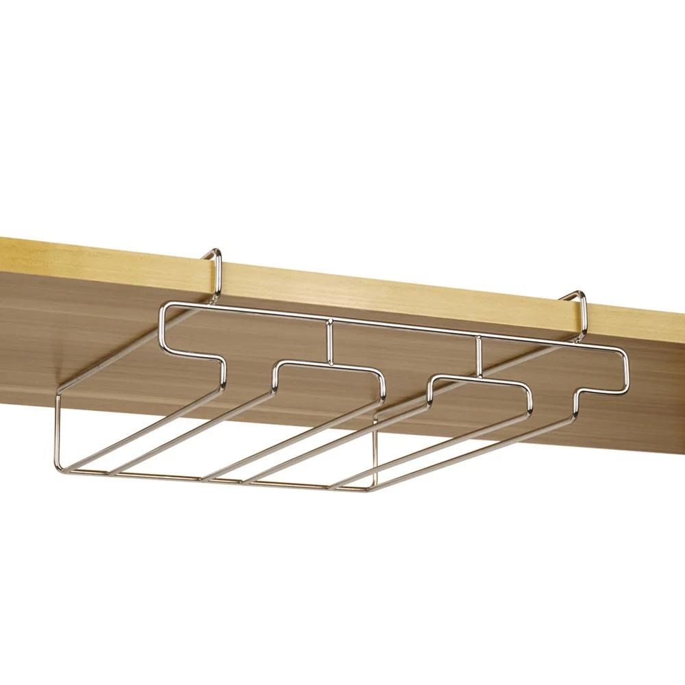 Dekorativer Edelstahl-Bar-Schrank Aufbewahrungsregal Organizer Weinglashalter Hängegestell Stielglashalter Tassenaufhänger