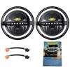 2 Pack Round LED Headlights, 7 Inch Headlamps with White High Low Beam, Amber Turn Signal, DRL, for Cars, Trucks,