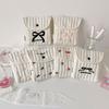 Menstruation Towel Storage Embroidery Cherry Cosmetic Bag Bowknot Bow Makeup Bag  Girls