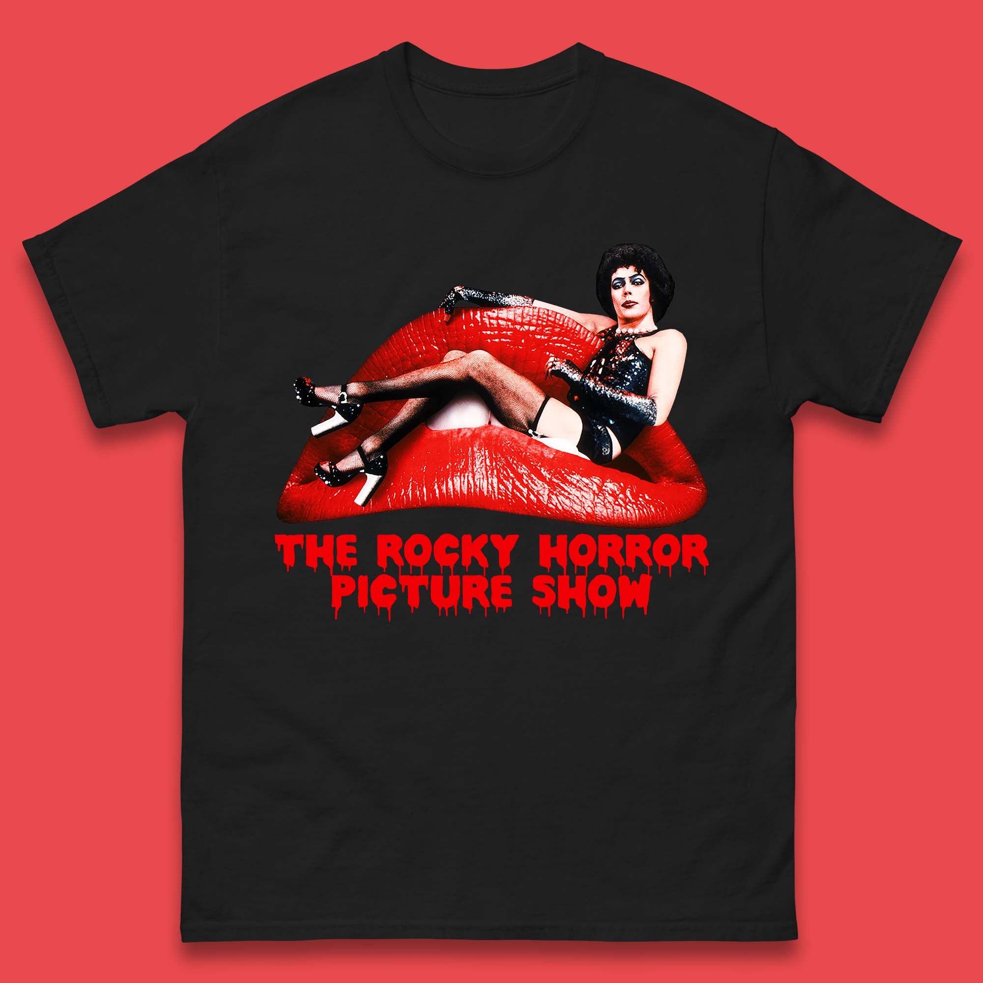 The Rocky Horror Show Halloween Horror Movie Red Lips Mens Tee Top 2XL