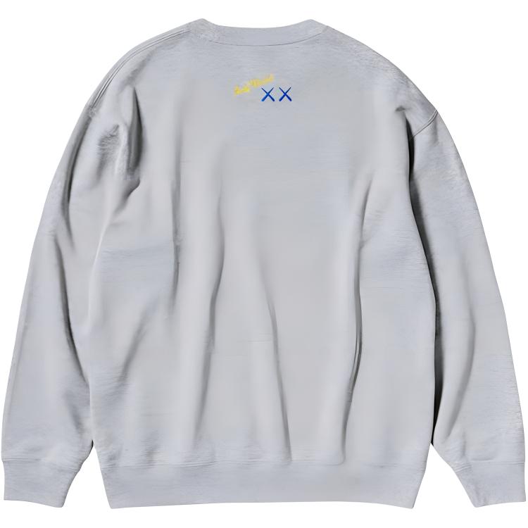 Uniqlo Kaws X Warhol Collaboration Fw24 Cartoon Graphic Print Crewneck Sweatshirt Unisex sweatshirt Gray 472951-03