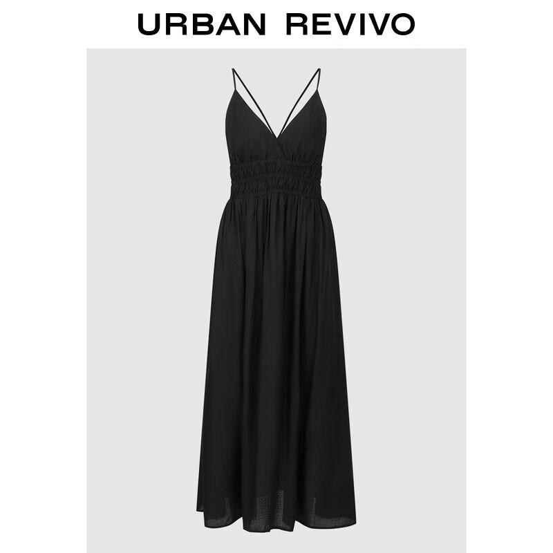 UR2026 Women s V-Neck Waist Sling Dress M
