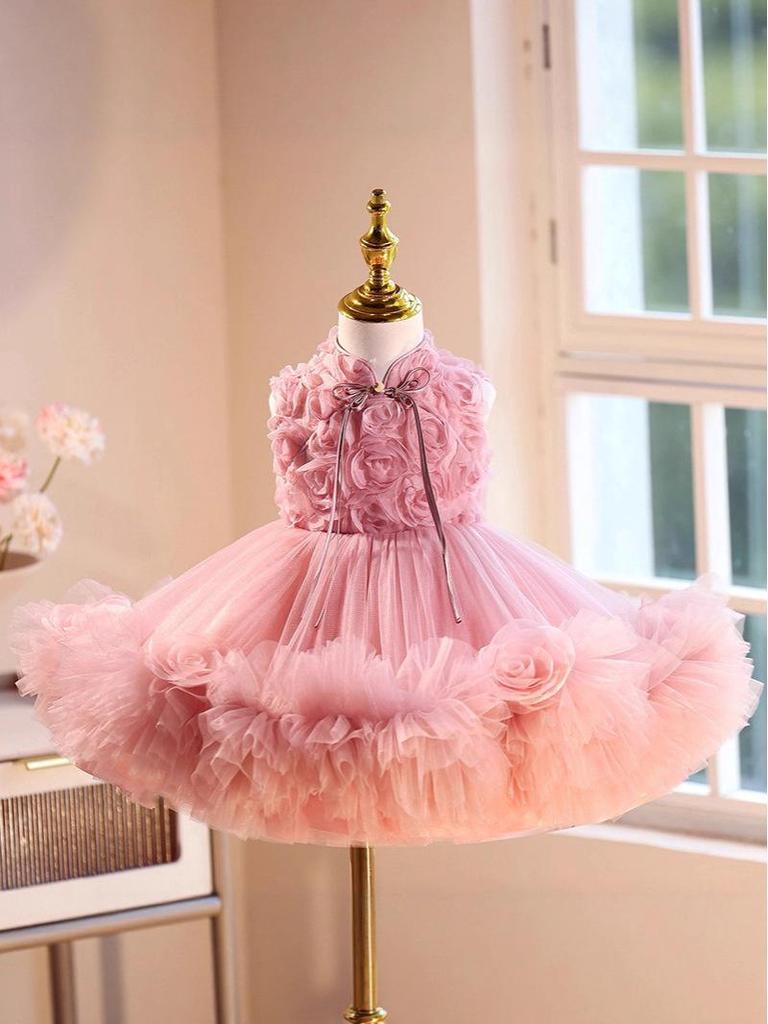 Girls' Flower Girl Wedding and Princess Party Dress for Birthday, Host, Piano Performance, and Special Events